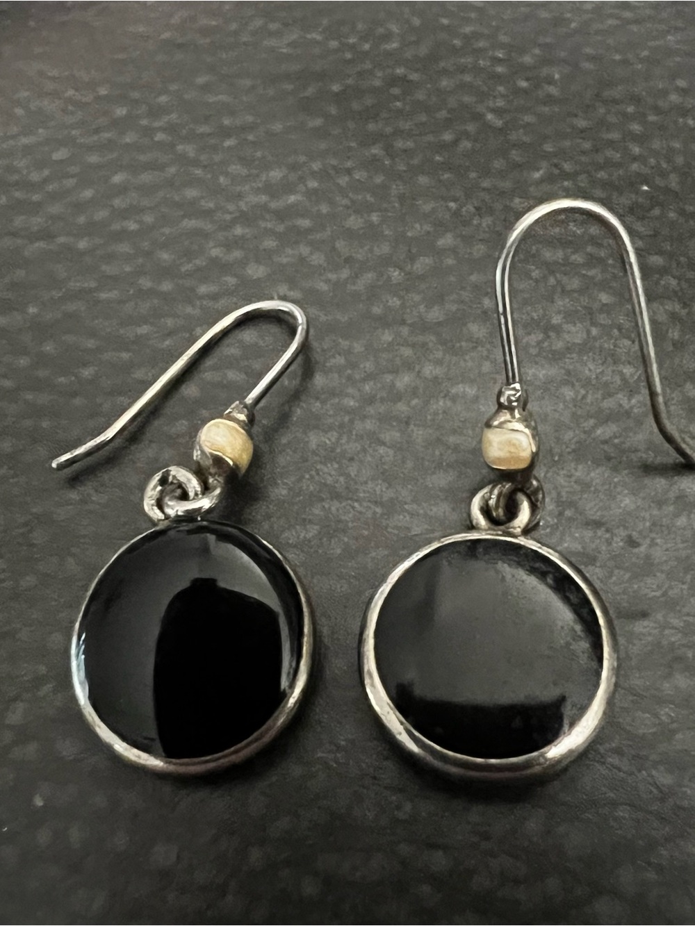 Kenneth Cole Reaction Black Round Drop Earrings with Silver-Tone Accents